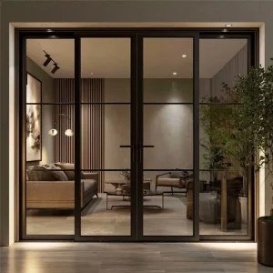 Hinged Entrance Door with AAMA-Standard Laminated Safety Glass, Hurricane Protection, and Low Threshold