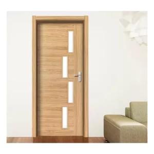 Hollow Core Composite Plastic Wood Interior Glass Door for Houses, Apartments, Hotels, and Villas