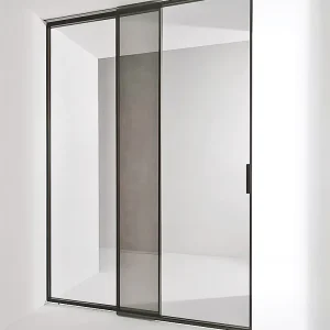 Home Office Large Glass Sliding Doors Minimalist Design Fiberglass Screen Thermal Insulation Customized Size for Villa Partition