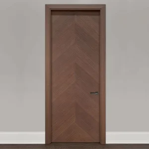 Home Wood Door Design Prehung Interior Solid Wood Composite Walnut Veneer Flush Door