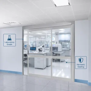Hospital ICU Automatic Hermetic Electric Sliding Glass Door for Medical Isolation Rooms