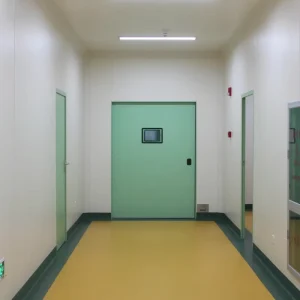 Hospital Sliding Door With Aluminum And Stainless Steel Frames And Tempered Vision Panel For Clinical Passageways Wards And Apartments