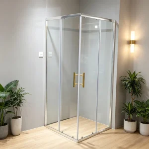 Hotel Apartment Bathroom Aluminium Frame Glass Door Sliding Shower Enclosure Modern Design