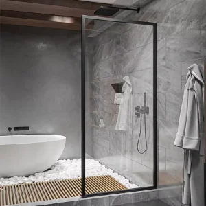 Hotel Project Customized Walk in Frame Single Glass Shower Door Bathroom Shower Screen
