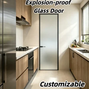 Hotel Project Interior Glass Swing Door Ti Mg Alloy Slim Frame 3C Tempered Glass Scratch Proof for Guest Room Space Separation