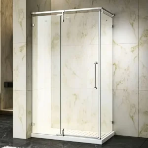 Hotel Project Shower Swing Door with Thickened Glass Waterproof Seal Narrow Edge Design