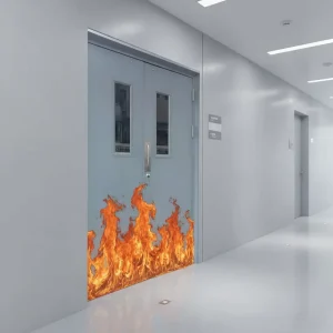 Hotel and School Internal Steel Fireproof Door, 1-2 Hour Fire Resistance