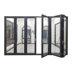 Hurricane Impact Aluminum Double-Glazed Stacked Bifold Accordion Door for Houses