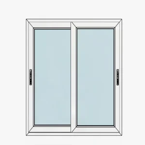 Hurricane Impact Thermal Break Aluminum Alloy Double Vertical Sliding Window with Tempered Glass, Waterproof Windproof
