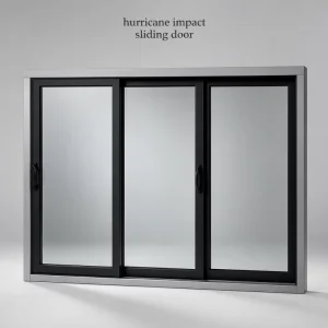 Hurricane-Impact Thermal-Break Aluminum Three-Rail Sliding Door with Triple Argon Low-E Tempered Glass