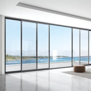 Hurricane Resistant Aluminum Sliding Double Glazing Tempered Glass 110 Broken Bridge Sliding Door