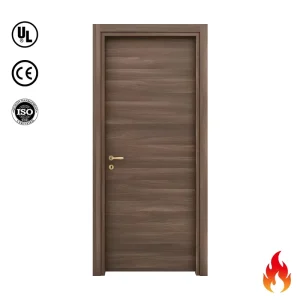 Indoor Fireproof Traditional Style Moisture-Proof Waterproof Solid Wood Interior Door with Automatic Opening for Hotels