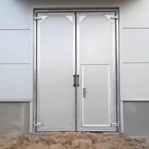 Industrial Stainless Steel Double Swing Hinged Kitchen Door Collision Proof Impact Traffic Modern Design Remote Control