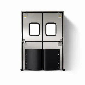 Insulated Double-Acting Swing Traffic Door with Vision Panel for Food Processing