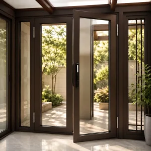 Insulated Glass Thermal Break Aluminum Alloy Swing Door for Apartment Entryways