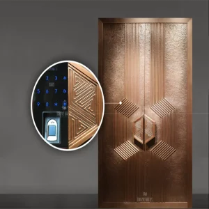 Intangible Cultural Art Luxury Bronze Villa Door Pure Copper Double Entry Door