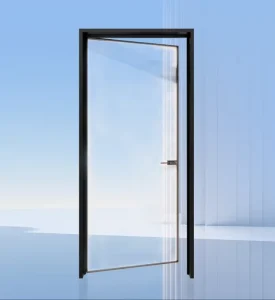 Interior Aluminium Swing Door for House Villas Narrow Glass Windproof Finished Surface