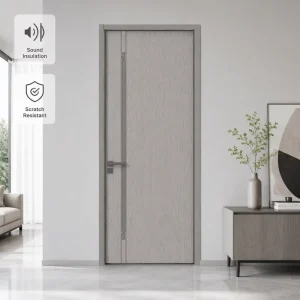 Interior Aluminum Frame Wood Door with Melamine Decorative Panel and Solid Wood for Project, School, and Home Use