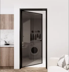 Interior Aluminum and Glass Casement Swing Door with Extremely Narrow Frame
