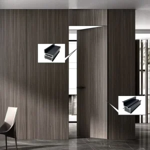 Interior Bedroom Door Minimalist Aluminum Honeycomb Soundproof Slim Frame 18mm Wood Door for Villas