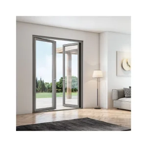 Interior Casement Swing Door Double Reflective Glass Aluminum Alloy Sound Insulation for Villas and Bathrooms