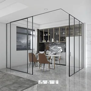 Interior Flush Floor Track Aluminum Sliding Door Double Glazing Tempered Glass Thermal Insulation Soundproof Villa