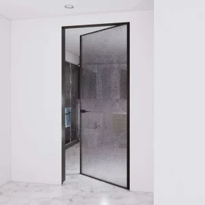 Interior Glass Swing Door with Invisible Hinge for Bathroom or Hotel Use