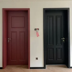 Interior Lacquer Veneer Panel Door, Waterproof, Manual Opening, Custom Color