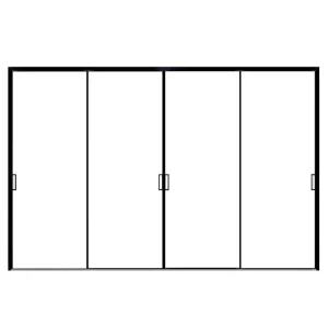 Interior Narrow Slim Frame Glass Sliding Door Balcony Patio Office Soundproof Aluminum