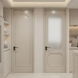 Interior SPC Composite Wooden Door with Walnut Veneer for Bedroom