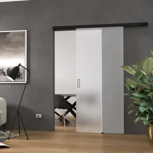 Interior Sliding Door Kit for Office Kitchen Bathroom Glass Door