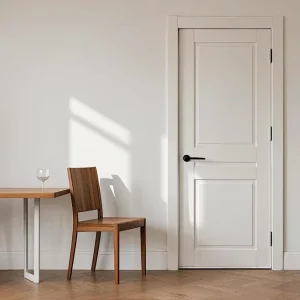 Interior Solid Wood Door White 3 Panel Insulated Soundproof Bedroom Bathroom