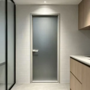 Interior Swing Door with French Grille Glass Panels for Bedrooms and Bathrooms