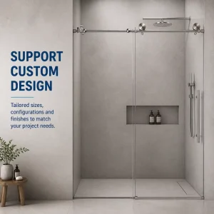 Interior Tempered Glass Sliding Shower Screen for Bedroom and Kitchen