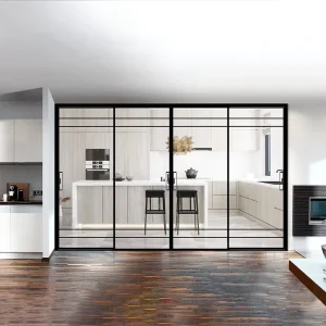 Interior and Exterior Aluminum Glass Sliding Folding Door, Trackless