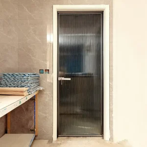 Internal Aluminum-Frame Aluminum Alloy Glass Swing Door for Bathroom Entrance