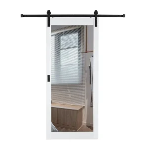 Internal Dressing Room Single Leaf Flush Glass Wood Door