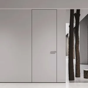 Invisible Aluminum Hidden-Frame Solid Wood Frameless Interior Fiberglass Flush Door for Hotel Living Room Villa