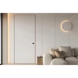 Invisible Door Design Wooden Hidden Wall Door Aluminum Frame Modern Interior Bedroom Flat Frameless Door