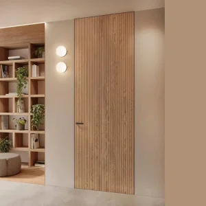 Invisible Door with Slim Frame, Side Opening, Finished Solid Wood Interior Bedroom Door