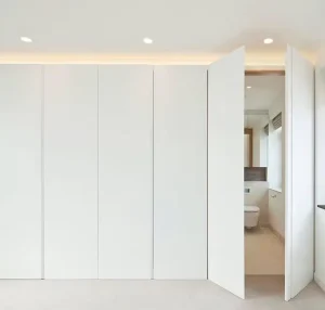 Invisible Frameless Hidden Interior Door Wood-Aluminium Construction Hotel and House Use