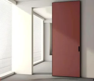 Invisible Interior Sliding Door Hardware Set with Silent Track Kit for Bathroom, MDF Wardrobe and Pocket Door Systems, Waterproof