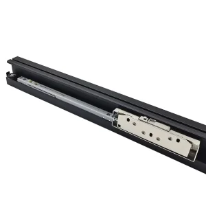 Invisible Mirror Sliding Door Hardware Kit Tempered Glass Sliding System Hidden Track Narrow Aluminum Frame