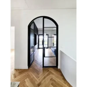 Iron Double Arched Swing Glass Door