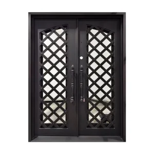 Iron Double Leaf Swing Door Outdoor Wrought Iron Gate with Double Doors