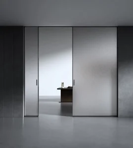 Italian Design Flush Panel Solid Wood Modern Hidden Frame Invisible Hinge Door
