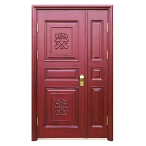 Italian Wooden Armoured Steel Front Entry Security Door Side Opening Modern Design for Home Living Room Exterior