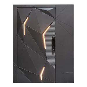 Italian design safety steel front pivot entrance door for villas
