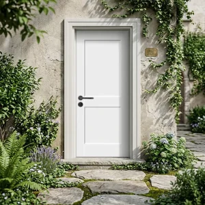JHK MS02 Modern Soundproof White Primer Interior Door for Living Room, Bedroom, Apartment, Bathroom, and Hotel