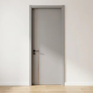 Japanese French Solid-Core Patio Interior Door, Paint-Free Flush Steel Door for Prefab Homes